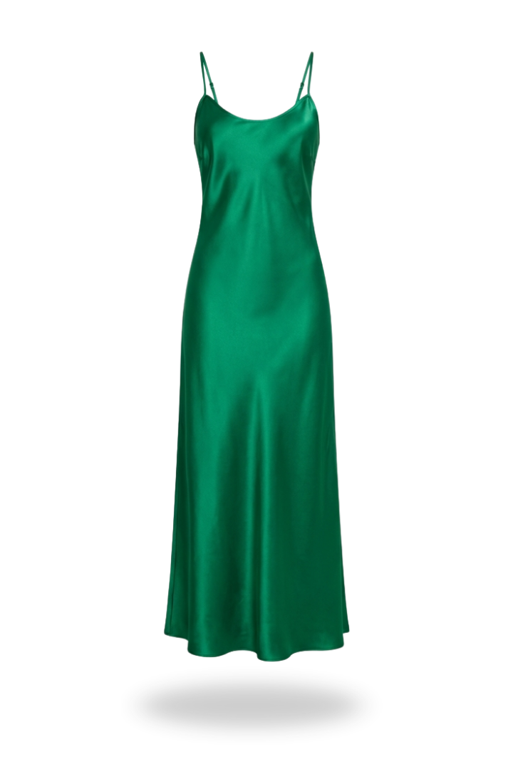 Simplicity Silk Slip Dress Green 6