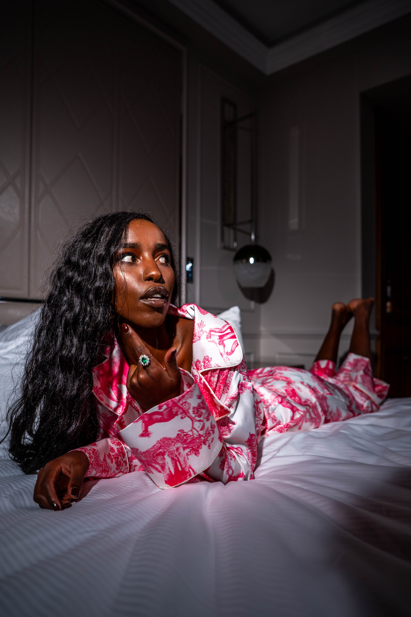 Silk Pajama Set – “Safari Rose”