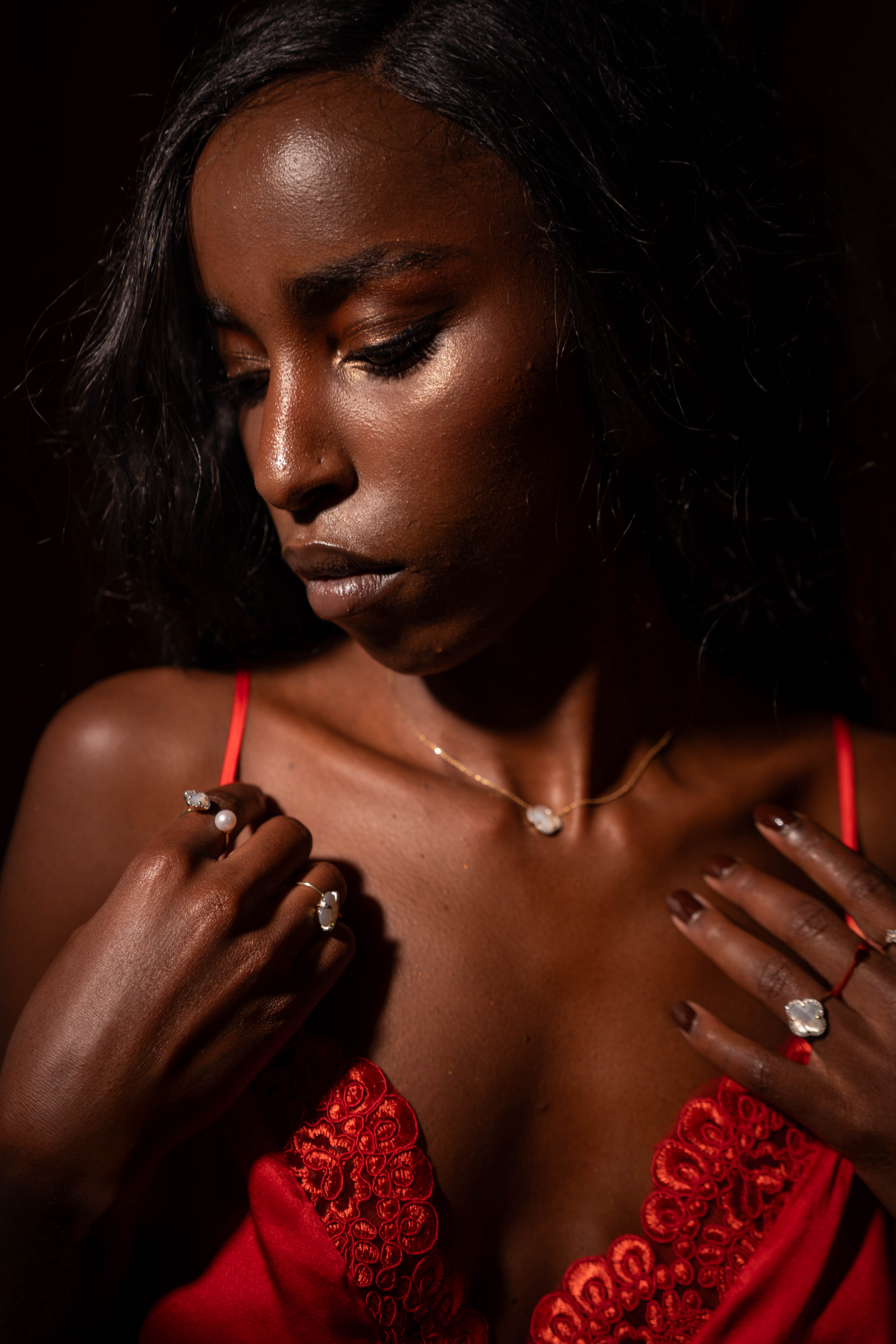 Butterfly Short Slip Dress Red