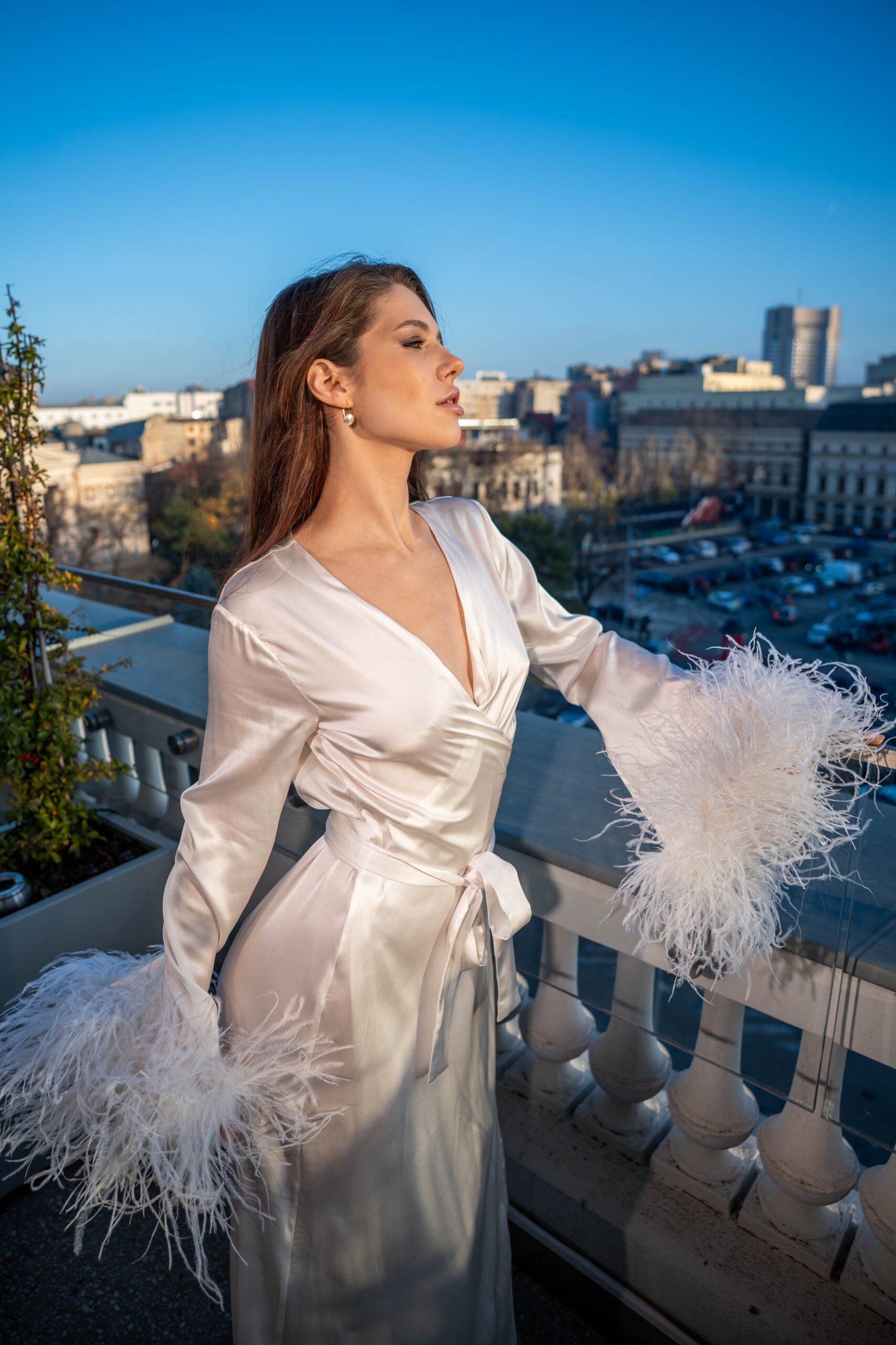 Royal Silk Long Robe Ivory