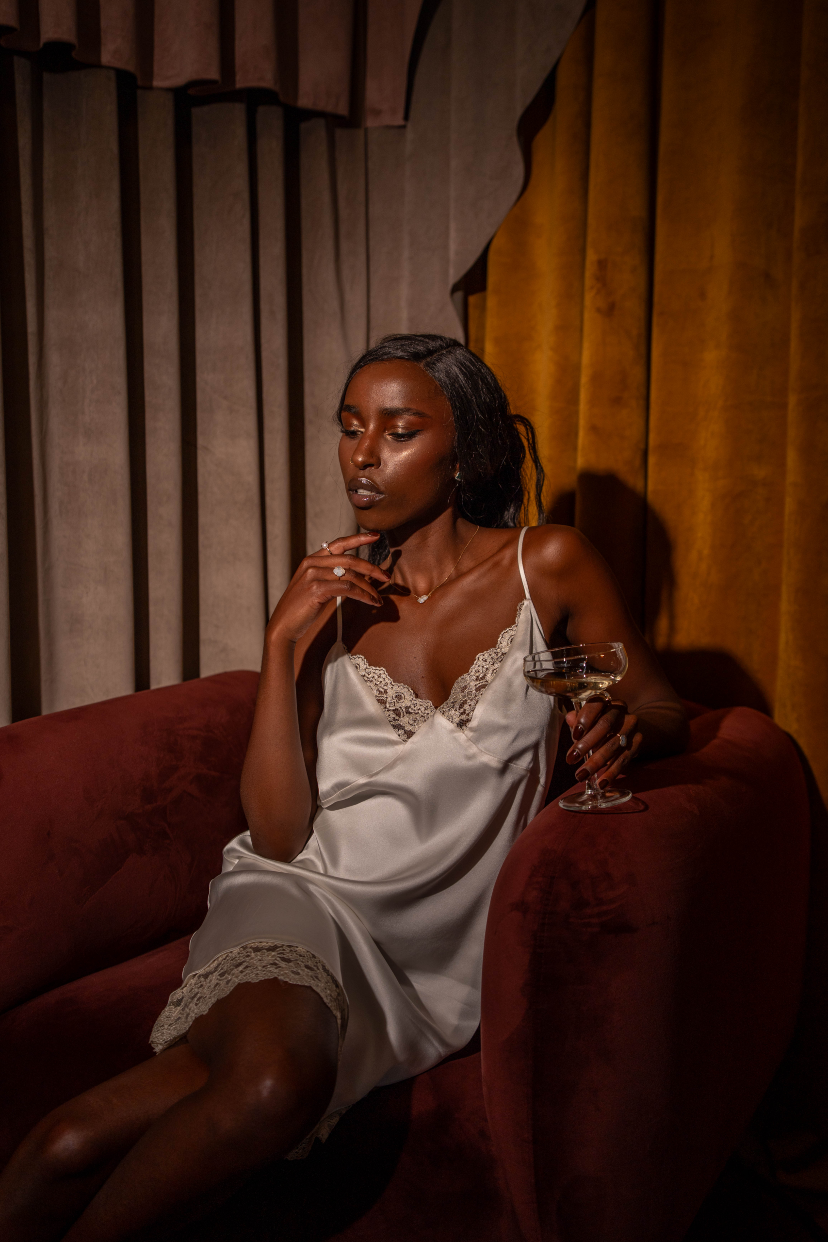 Butterfly Short Slip Dress Ivory