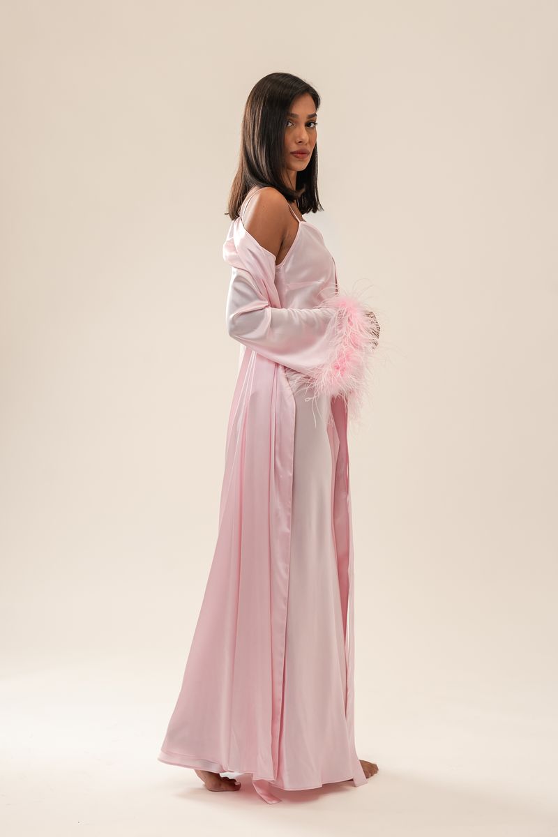 Simplicity light pink silk long slip