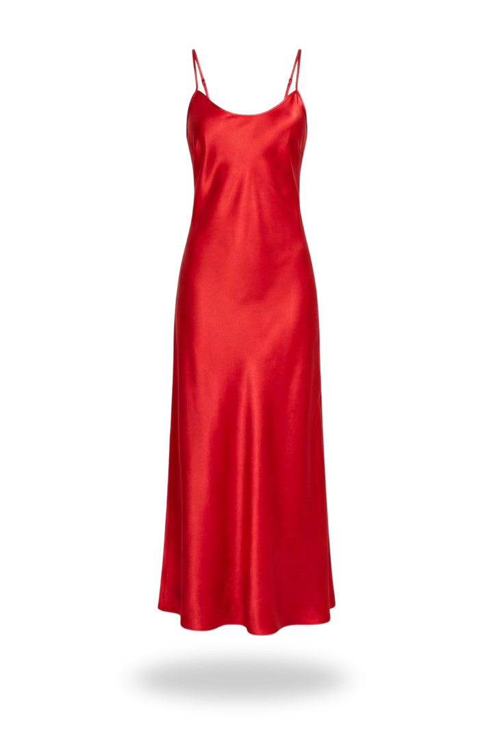 Simplicity Silk Slip Dress Red 5