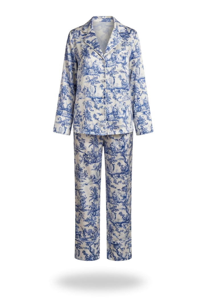 Silk Pajama Set – “Safari Blue” 5