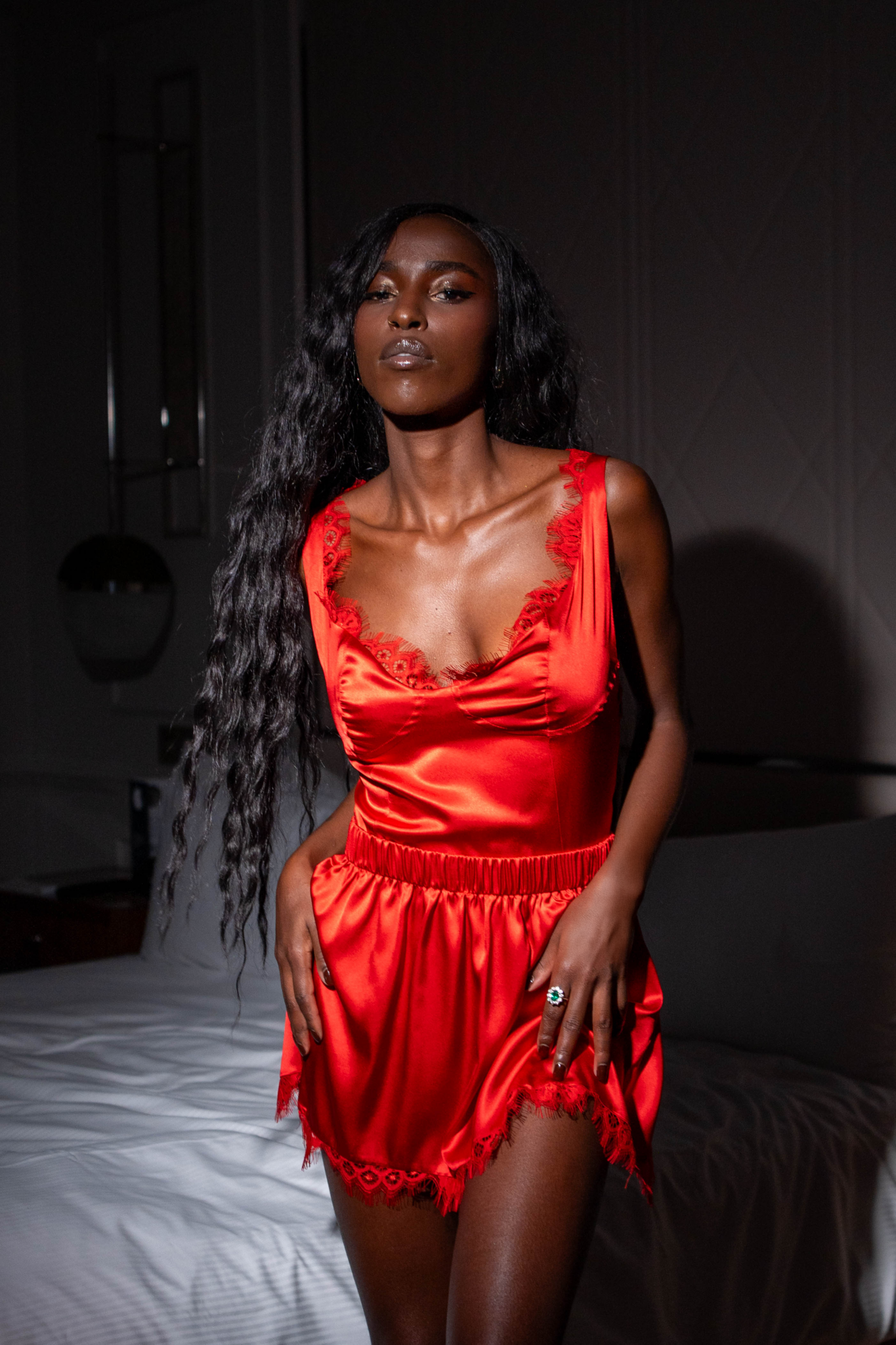 Essence Silk Bodysuit Red